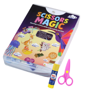 Koala Drift Scissors Magic Cutting Skills Activity Kit for Kids, Ages 3-8, 25+ Hands-on Activities with Safety Scissor and Glue Stick